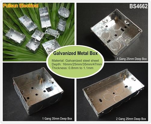 25mm 1 Gang Metal Box 